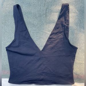 Babaton-crop v-neck sleeveless top